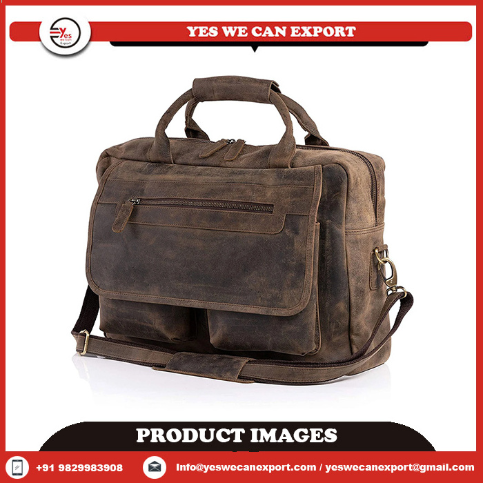 Best Selling Mens Briefcase Genuine Leather Genuine Leather Water Resistant Durable Expandable Unisex Leather Briefcases