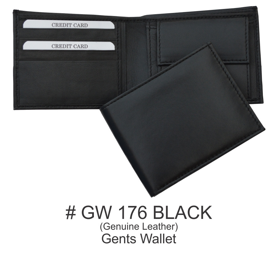 Men's Wallet Made from Genuine Leather Spacious to carry Cards Currency Travel Business Students Daily Usage Muddy Black Color