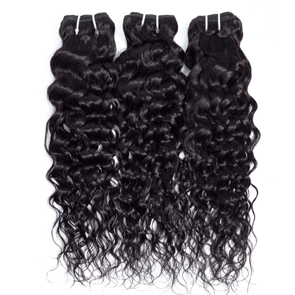 Hot Selling Raw Indian Virgin Hair Human Cuticle Aligned Natural Water Wave Extensions Cheap Single Bundle Indian Hair Weave