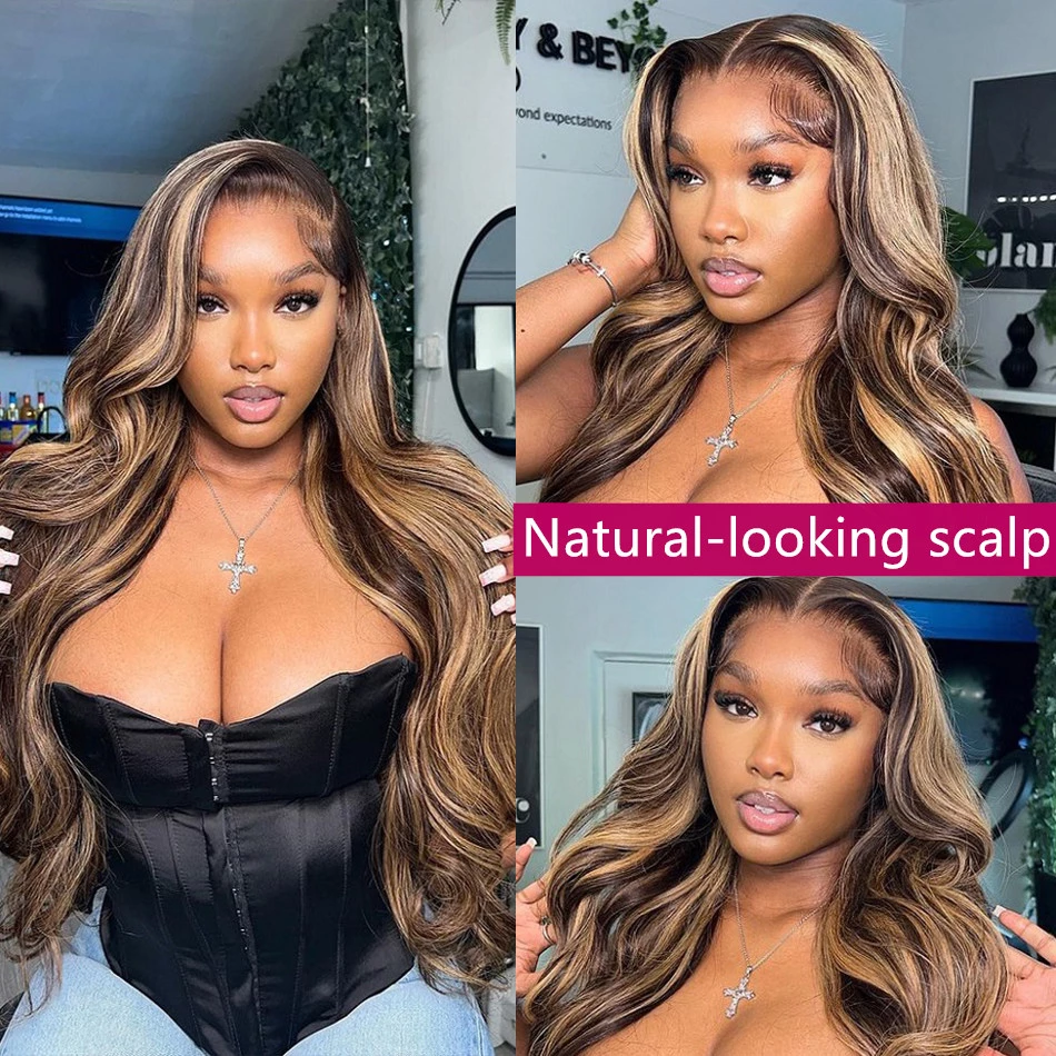 Brazilian Virgin Hair Hd Lace Frontal Wig 10A Grade Highlight Wigs Ombre Piano Color Human Hair Lace Front Wigs For Black Women