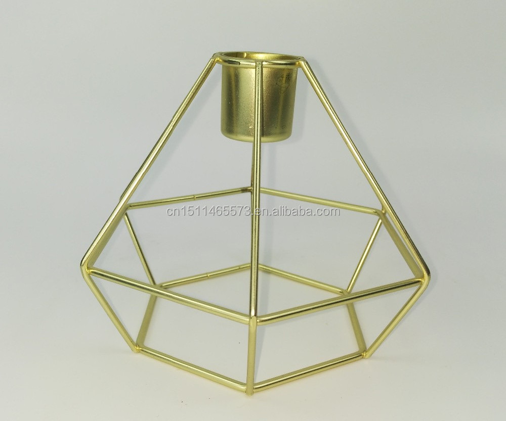 Elegant Geometric Metal Wire Candle Holder