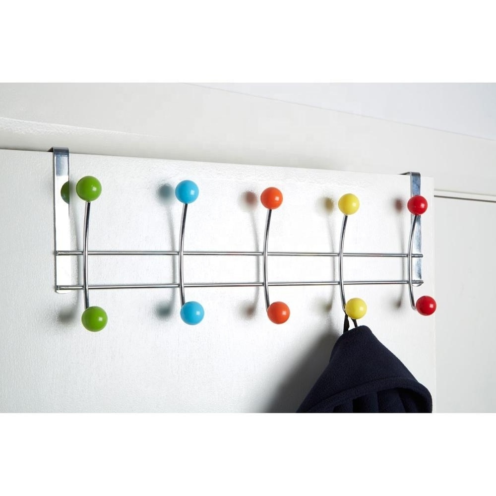 10 Over The Door Hook Durable Utility Hook Stainless Steel Organizer Towel Rack Metal Door Hook Hanger With Acrylic Ball