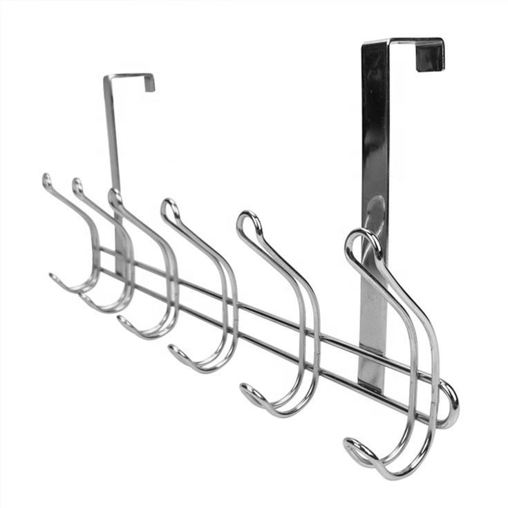 Home Organizer Over The door Hook 12 Door stop Hook Rack Decorative Metal over the door hook hanger For Clothes Coat Rack