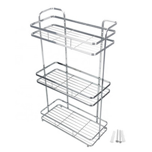 Malaysia Style Toilet Storage Rack Bathroom Organizer 3 Tier Bathroom Shelf Rack Organiser Storage Shelves With Screw Drilling