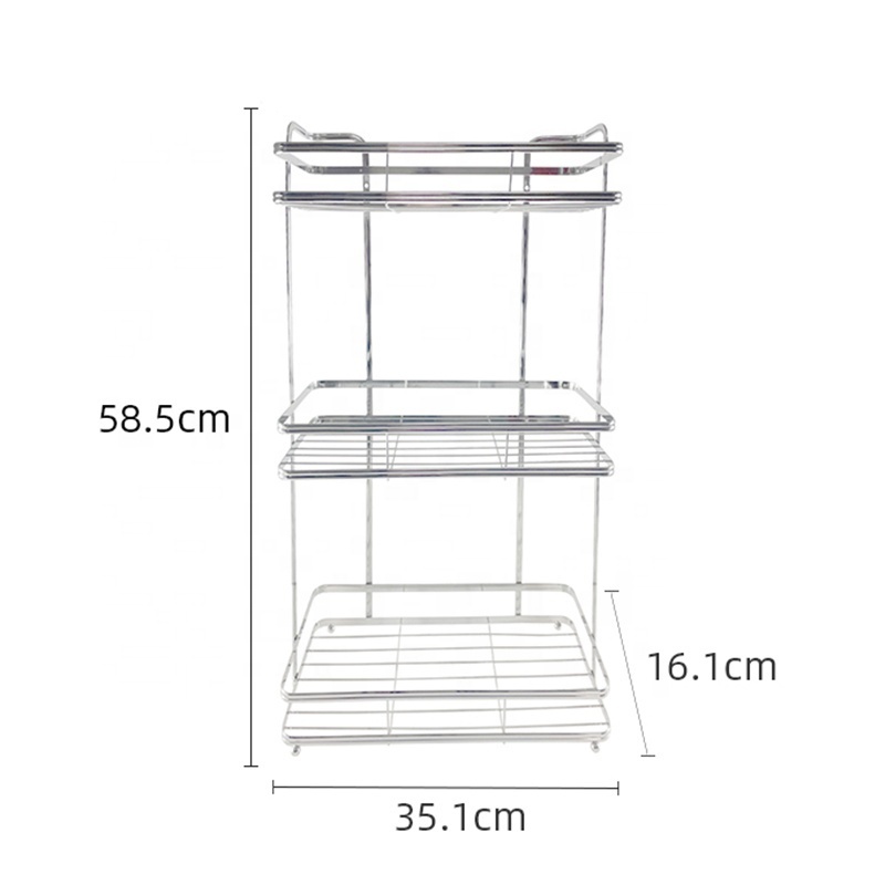 Malaysia Style Toilet Storage Rack Bathroom Organizer 3 Tier Bathroom Shelf Rack Organiser Storage Shelves With Screw Drilling