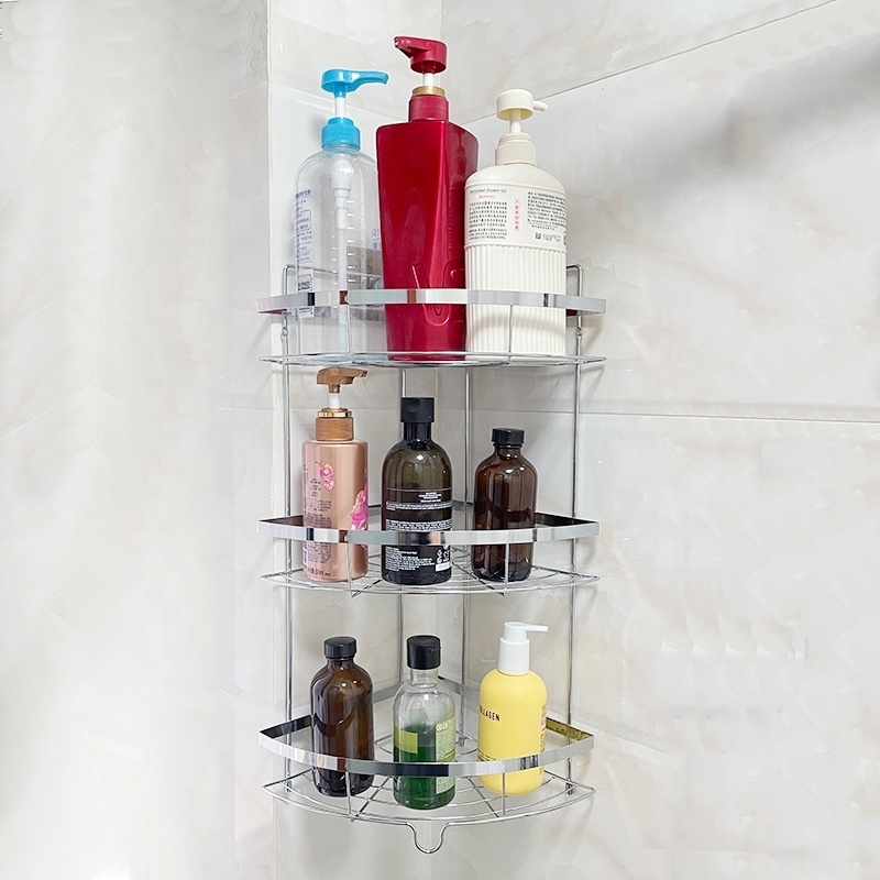 Stainless Steel 2 3 Tier Hanging Bathroom Storage Shower Caddy Shelf Organizer Rack Corner Shower Caddy Bathroom Shelf