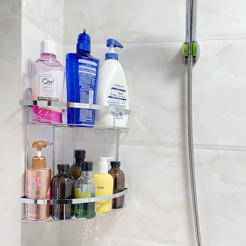 Stainless Steel 2 3 Tier Hanging Bathroom Storage Shower Caddy Shelf Organizer Rack Corner ...