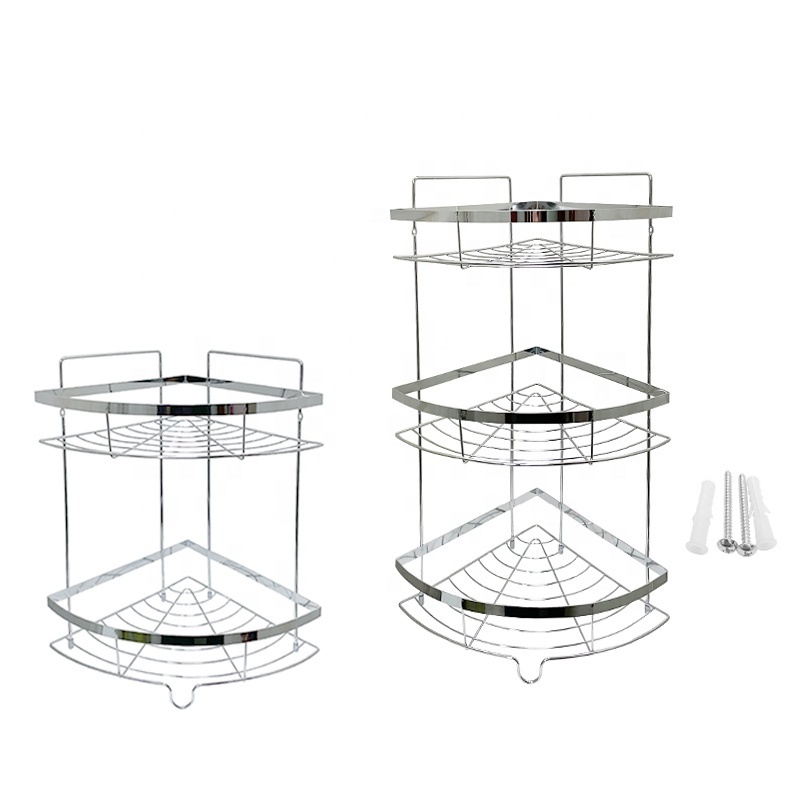 Stainless Steel 2 3 Tier Hanging Bathroom Storage Shower Caddy Shelf Organizer Rack Corner Shower Caddy Bathroom Shelf