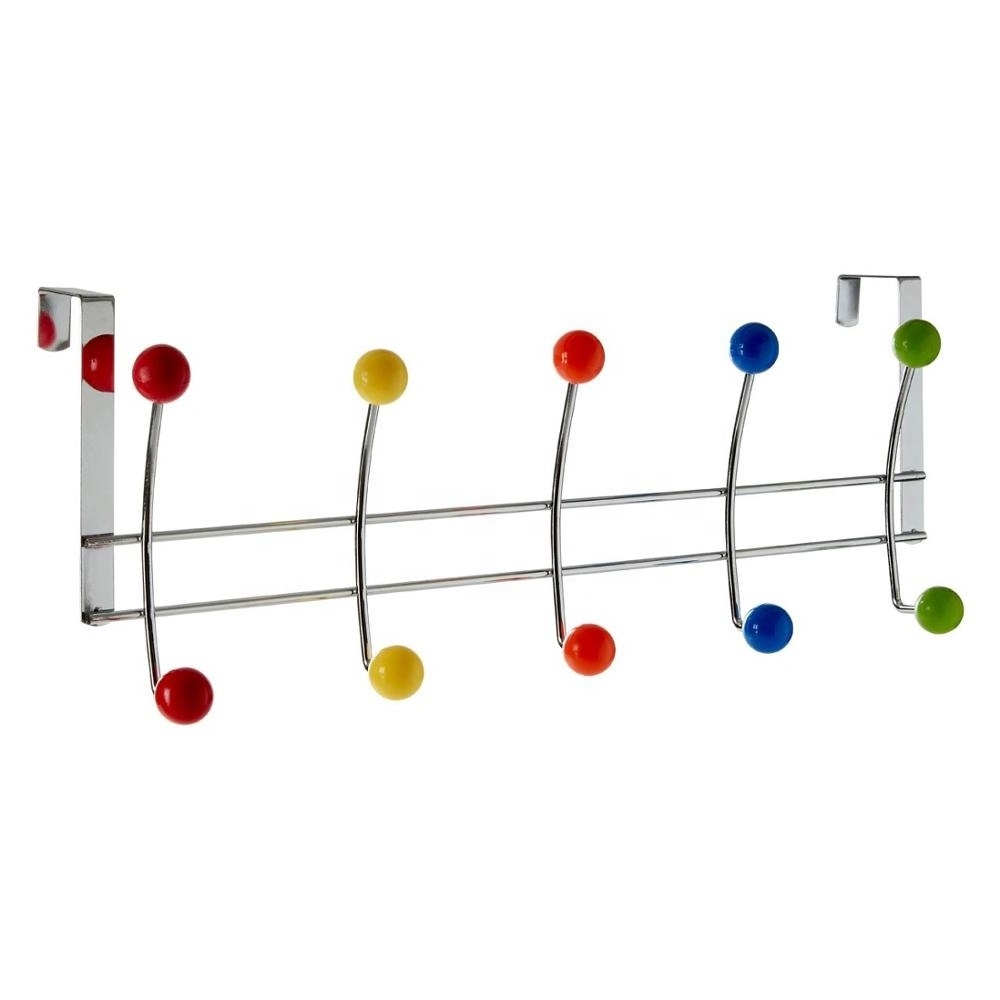 10 Over The Door Hook Durable Utility Hook Stainless Steel Organizer Towel Rack Metal Door Hook Hanger With Acrylic Ball