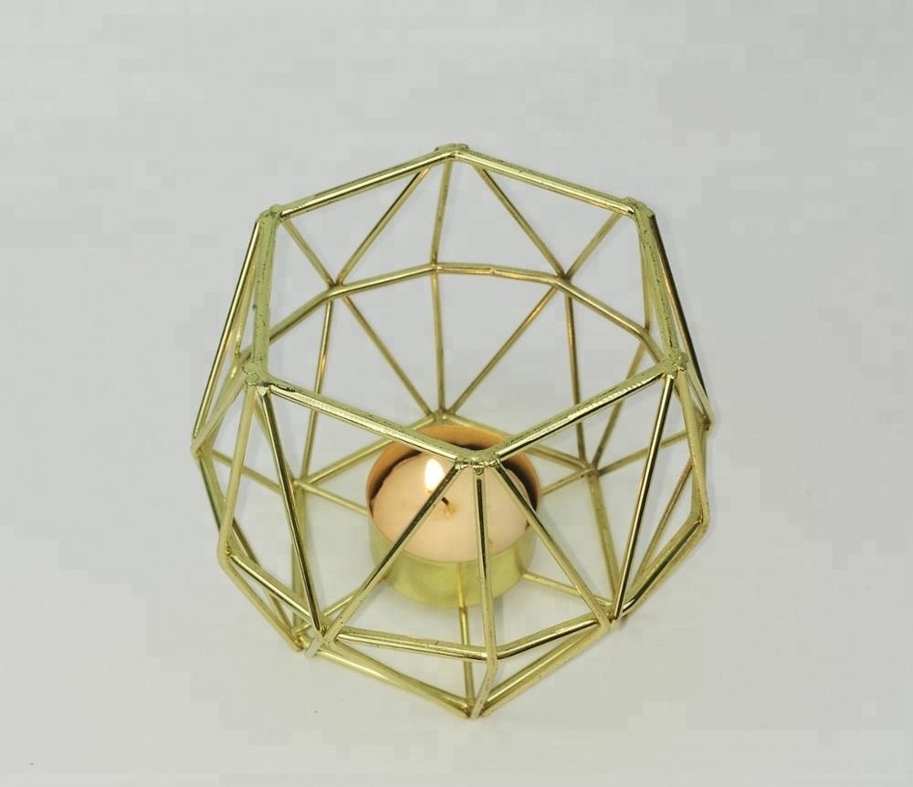 Elegant Geometric Metal Wire Candle Holder