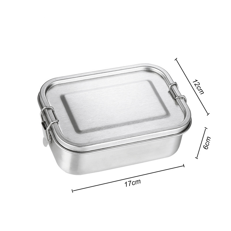 Classic Leak-Proof Stainless Steel Lunch Boxes Storage Containers Metal Bento Lunch Box Divider With Safety Latch