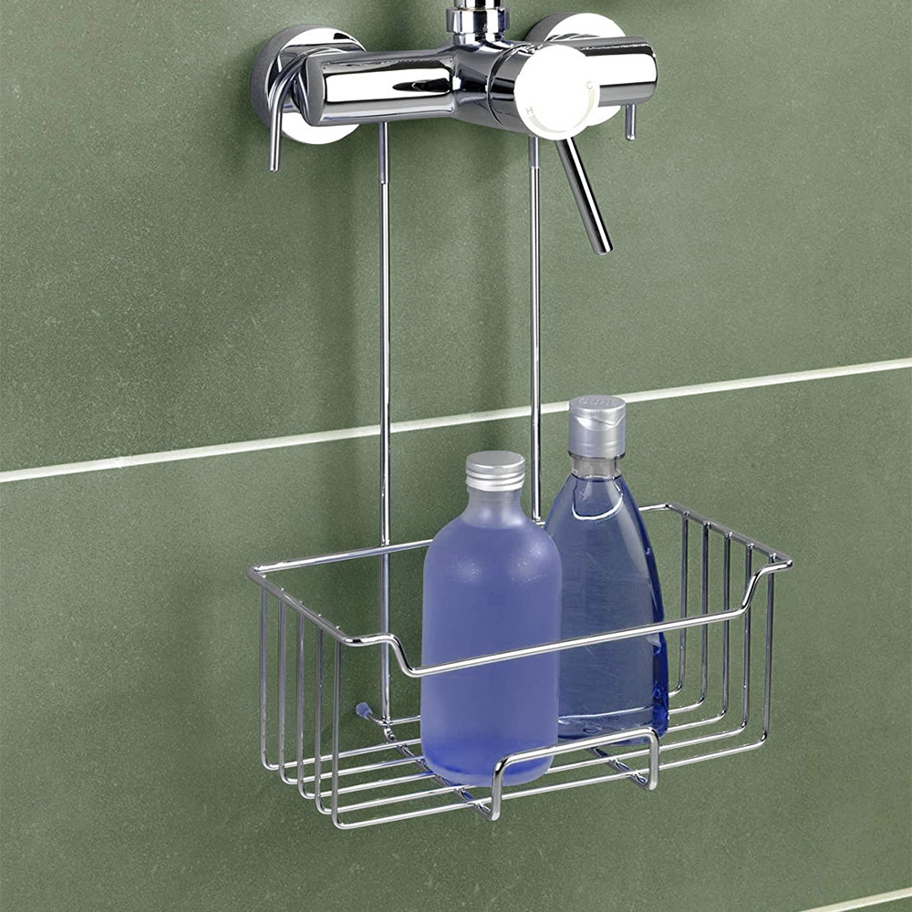 High Quality Shower Shelf Black Stainless Steel Hanging Shower Caddy Bathroom Organizer For shower enclosure