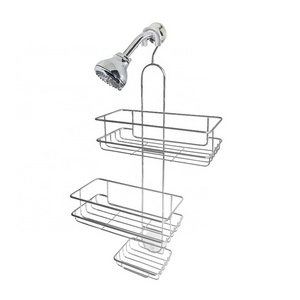 Factory Direct over head hooks hanging shower caddy basket Metal Wire Slide bathroom shelves For Shampoo bathroom accessories