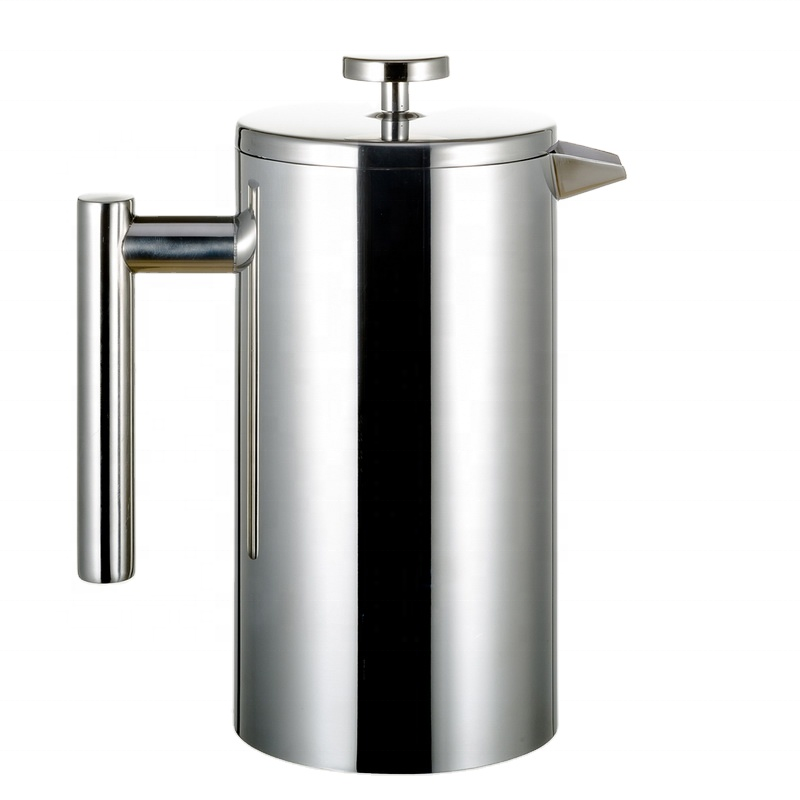 Hot Sale Deluxe 3 Cup Plunger Double Wall Insulated French Press Stainless Steel Coffee Maker with Flat Lid