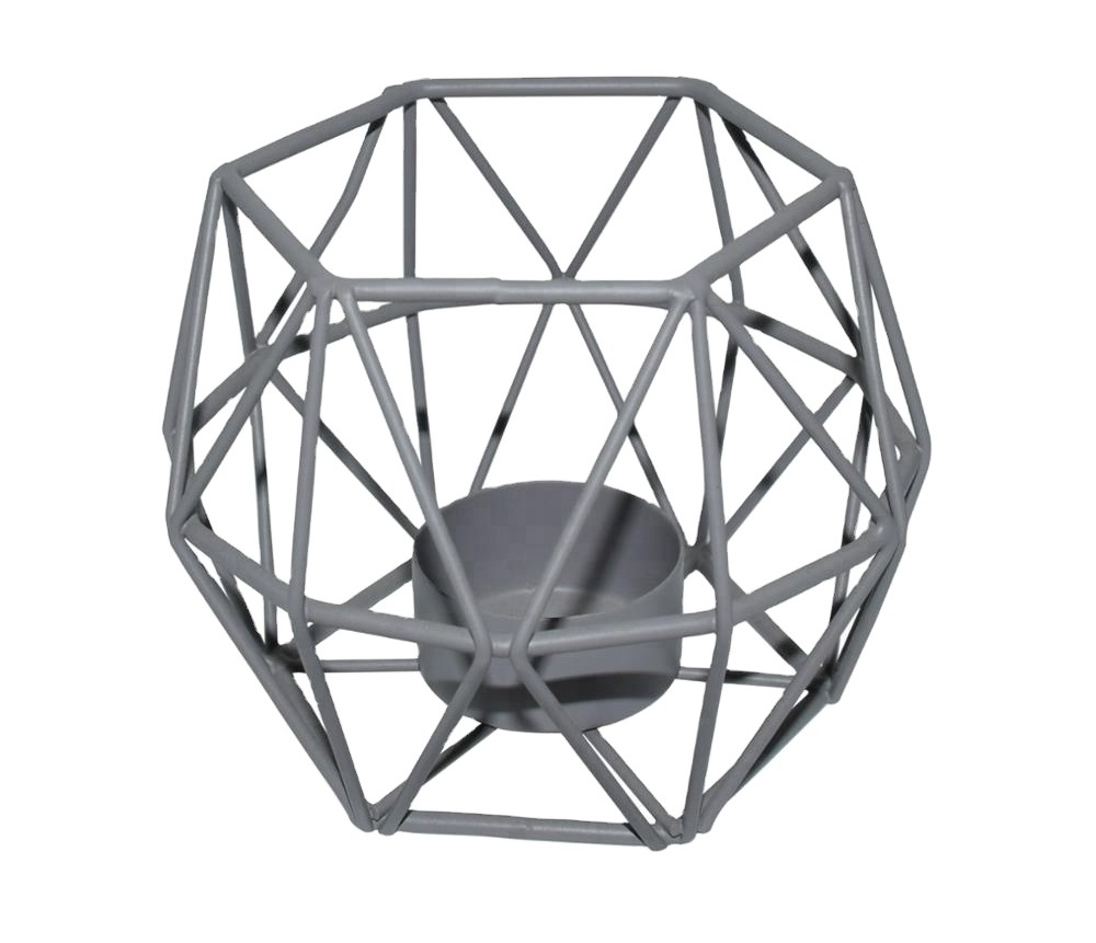 Elegant Geometric Metal Wire Candle Holder