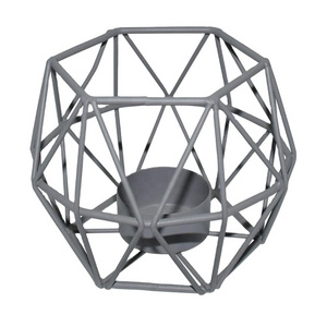 Elegant Geometric Metal Wire Candle Holder