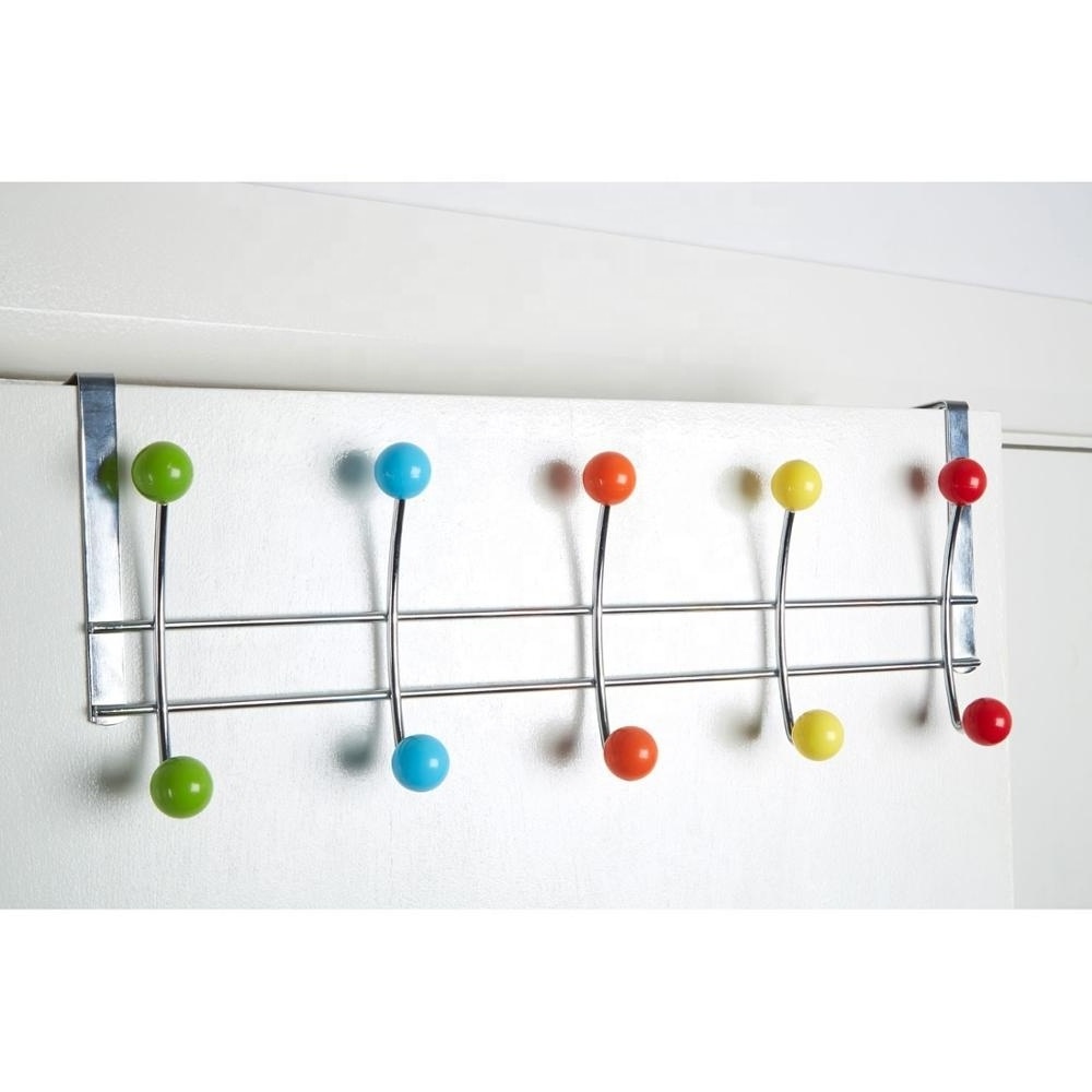 10 Over The Door Hook Durable Utility Hook Stainless Steel Organizer Towel Rack Metal Door Hook Hanger With Acrylic Ball