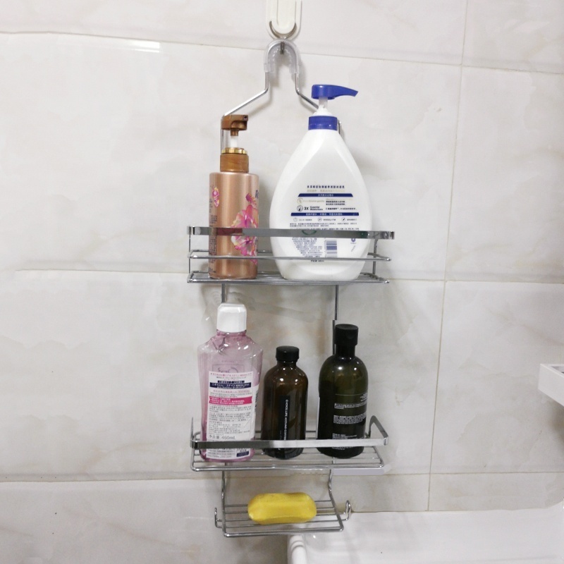 High Quality Slim Metal Hanging Shower Caddy Stainless Steel Shower Caddy With Strong Iron Soap Holder