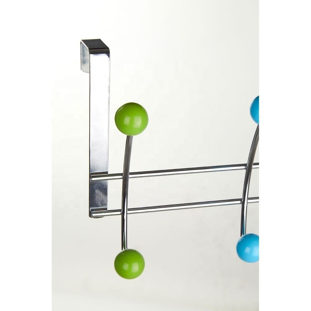 10 Over The Door Hook Durable Utility Hook Stainless Steel Organizer Towel Rack Metal Door Hook Hanger With Acrylic Ball