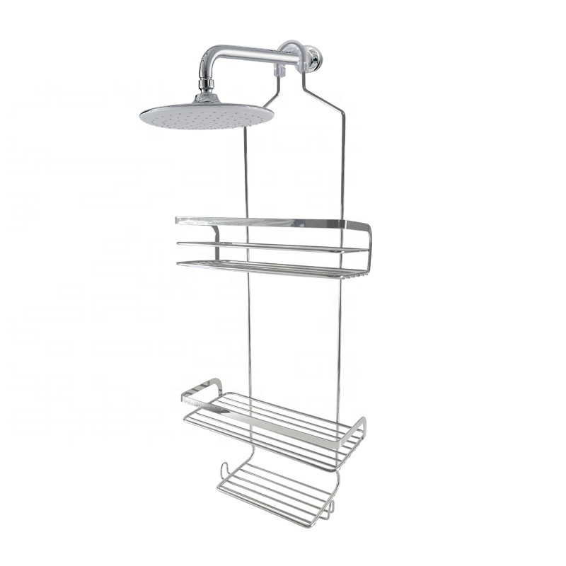 High Quality Slim Metal Hanging Shower Caddy Stainless Steel Shower Caddy With Strong Iron Soap Holder