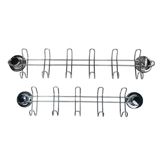 Factory Directly Supply Chrome Suction Cup Coat Hooks Rack For Shower