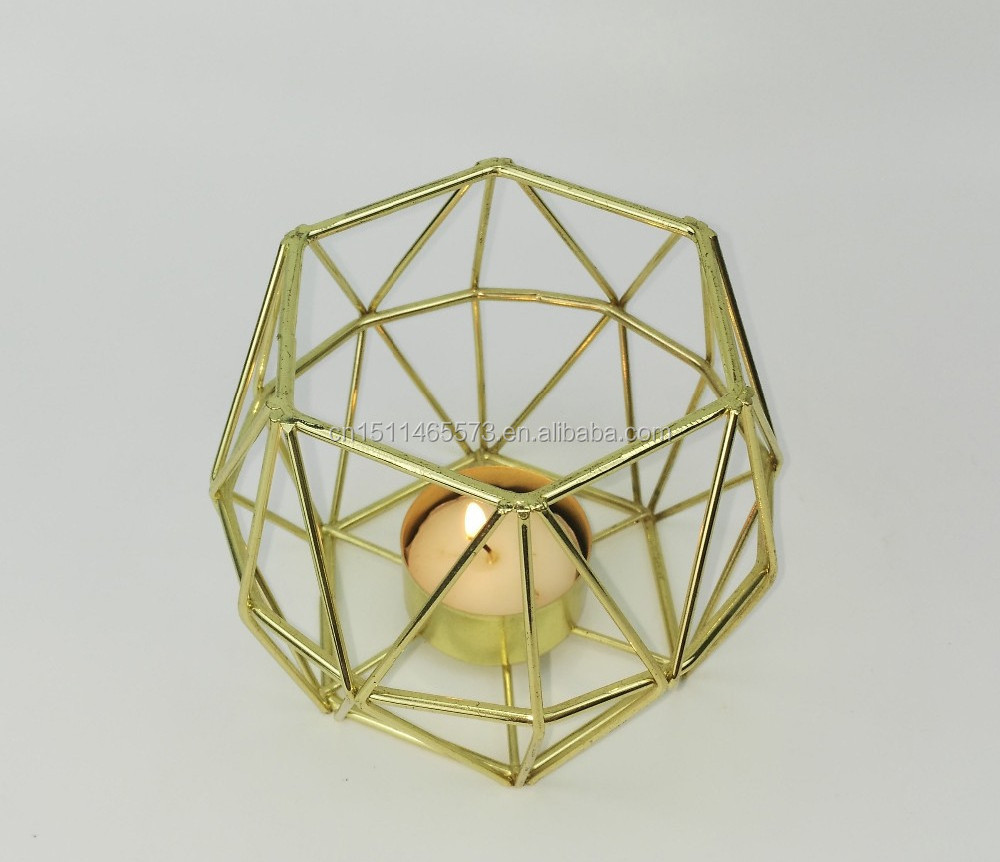 Elegant Geometric Metal Wire Candle Holder