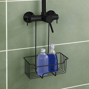 High Quality Shower Shelf Black Stainless Steel Hanging Shower Caddy Bathroom Organizer For shower enclosure