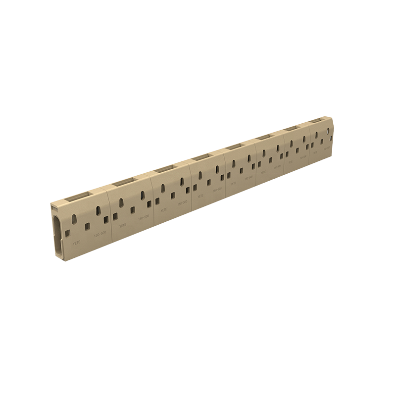 Durable monolithic polymer concrete kerb and drainage channel