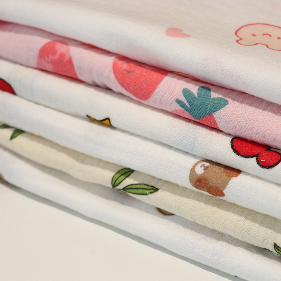 Wholesale Gauze Print 100% Cotton Muslin Fabric For Baby