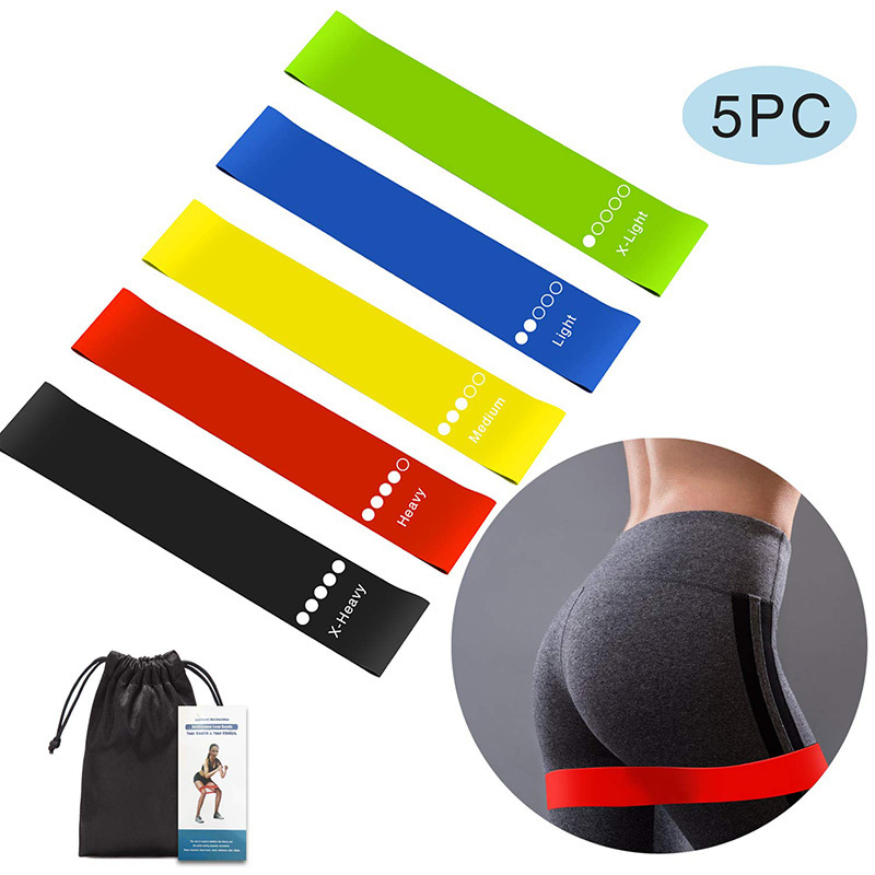 YETFUL Custom Printed logo Yoga Stretch Band Latex Exercise Mini Loop Band Resistance Band