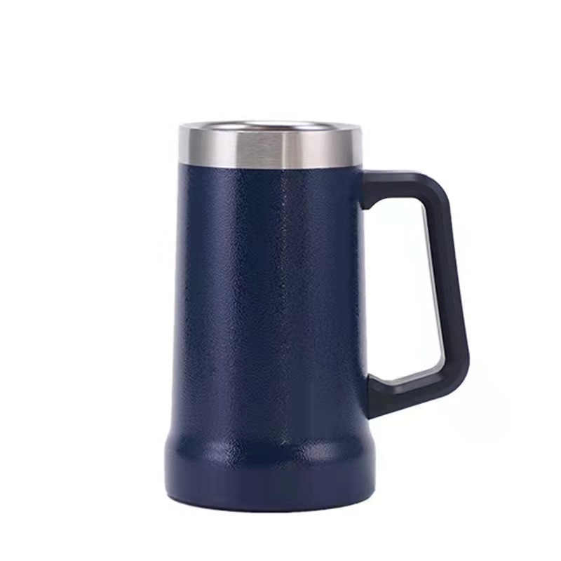 Double Wall 25oz  Stainless Steel Double Wall Vacuum Flasks Cup Tankard Beer Mug with HandleBeer Stein