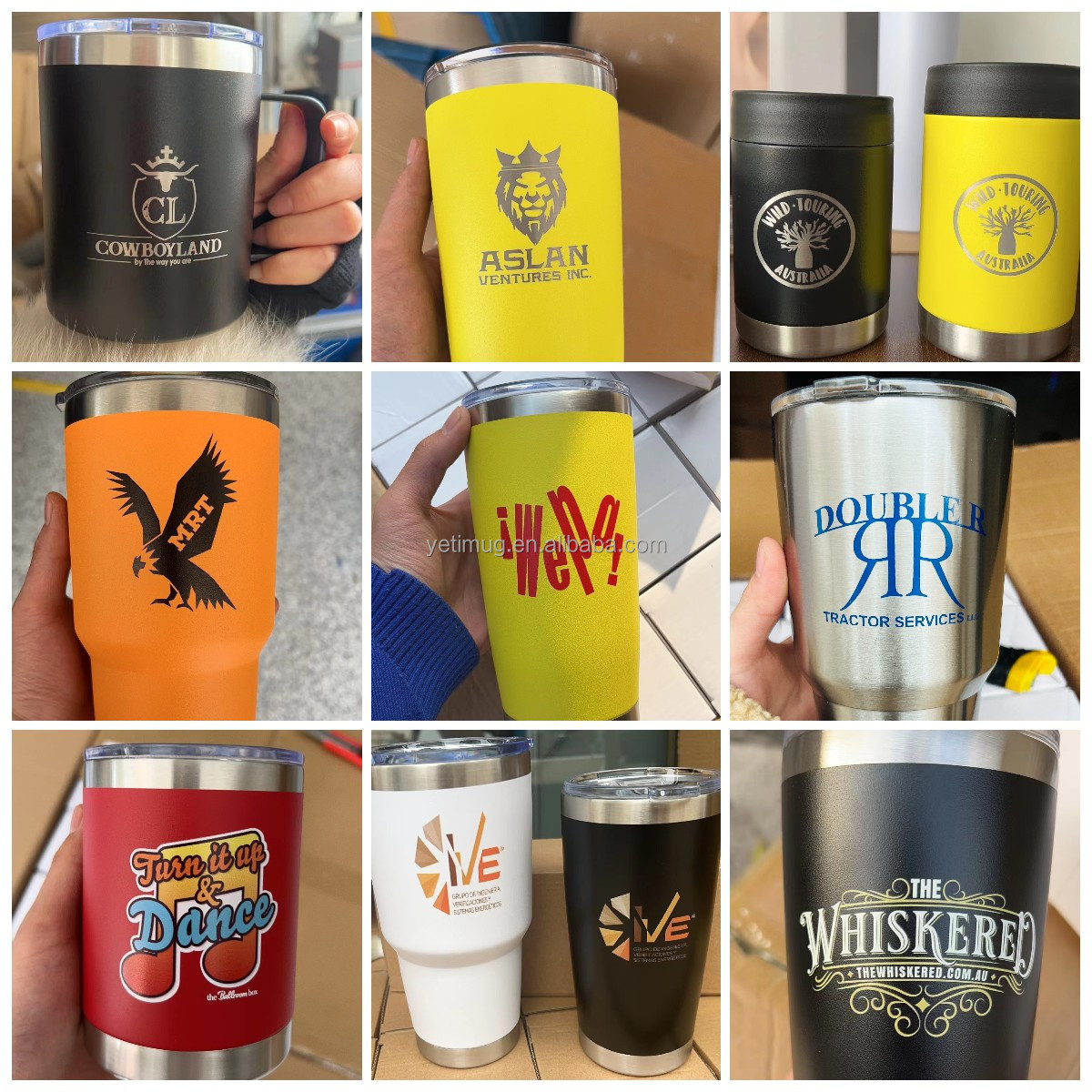 Custom Yetys 20oz 30oz Powder Coated Vacuum Insulated Tumblers Double Wall Stainless Steel Travel Tumbler Beer Wine Cups In Bulk