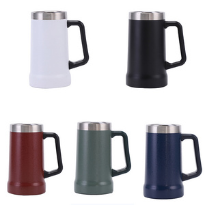 Double Wall 25oz  Stainless Steel Double Wall Vacuum Flasks Cup Tankard Beer Mug with HandleBeer Stein