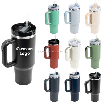 2024 Hot Sale Custom Logo 40oz Tumbler Cups 304 Stainless Steel Vacuum Mug Insulated 40oz Tumbler With Handle and Lids