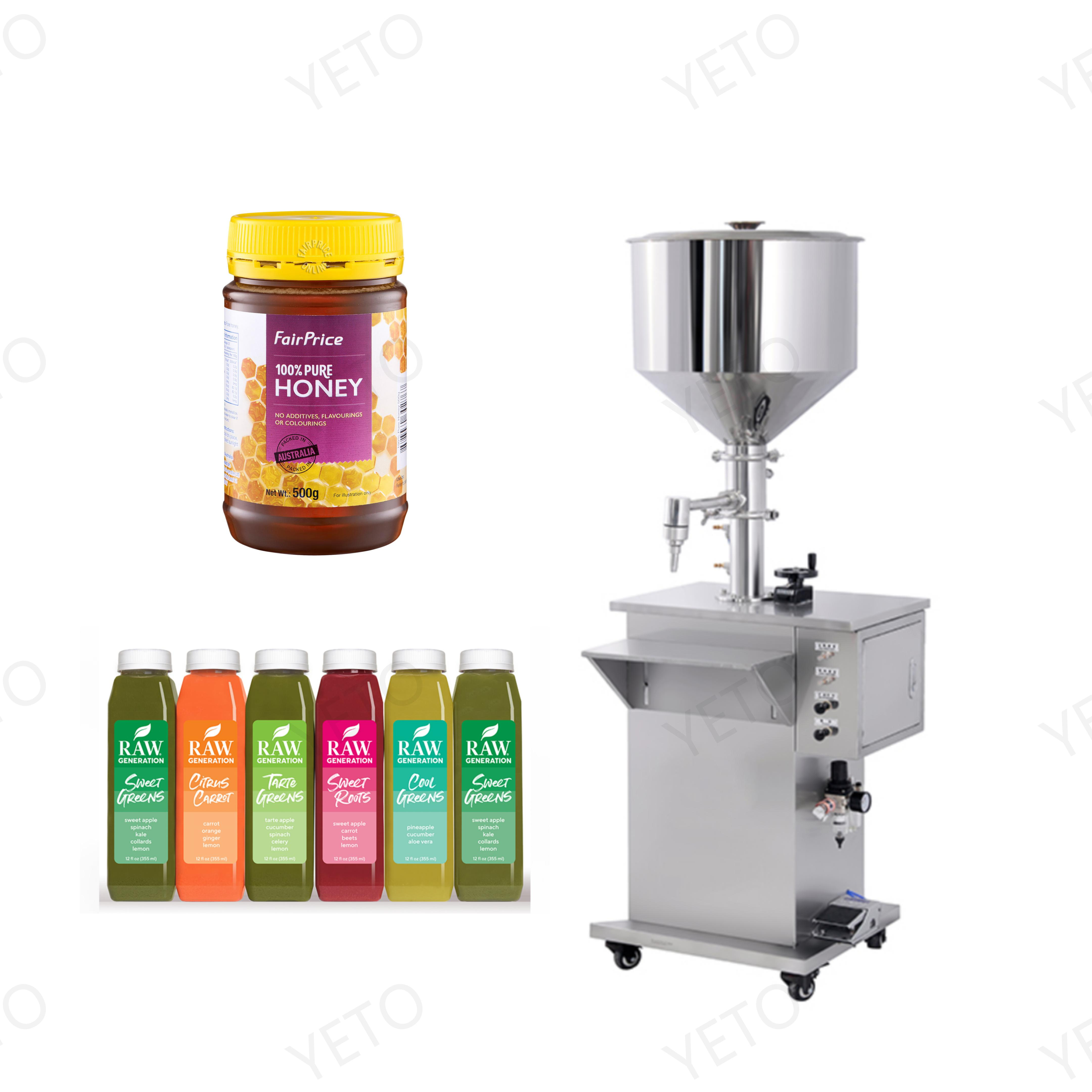 Yeto Wax Honey Vial Jam Sauce Paste Water Peanut Butter Bottle Cosmetic Cream Filling Machine for sale