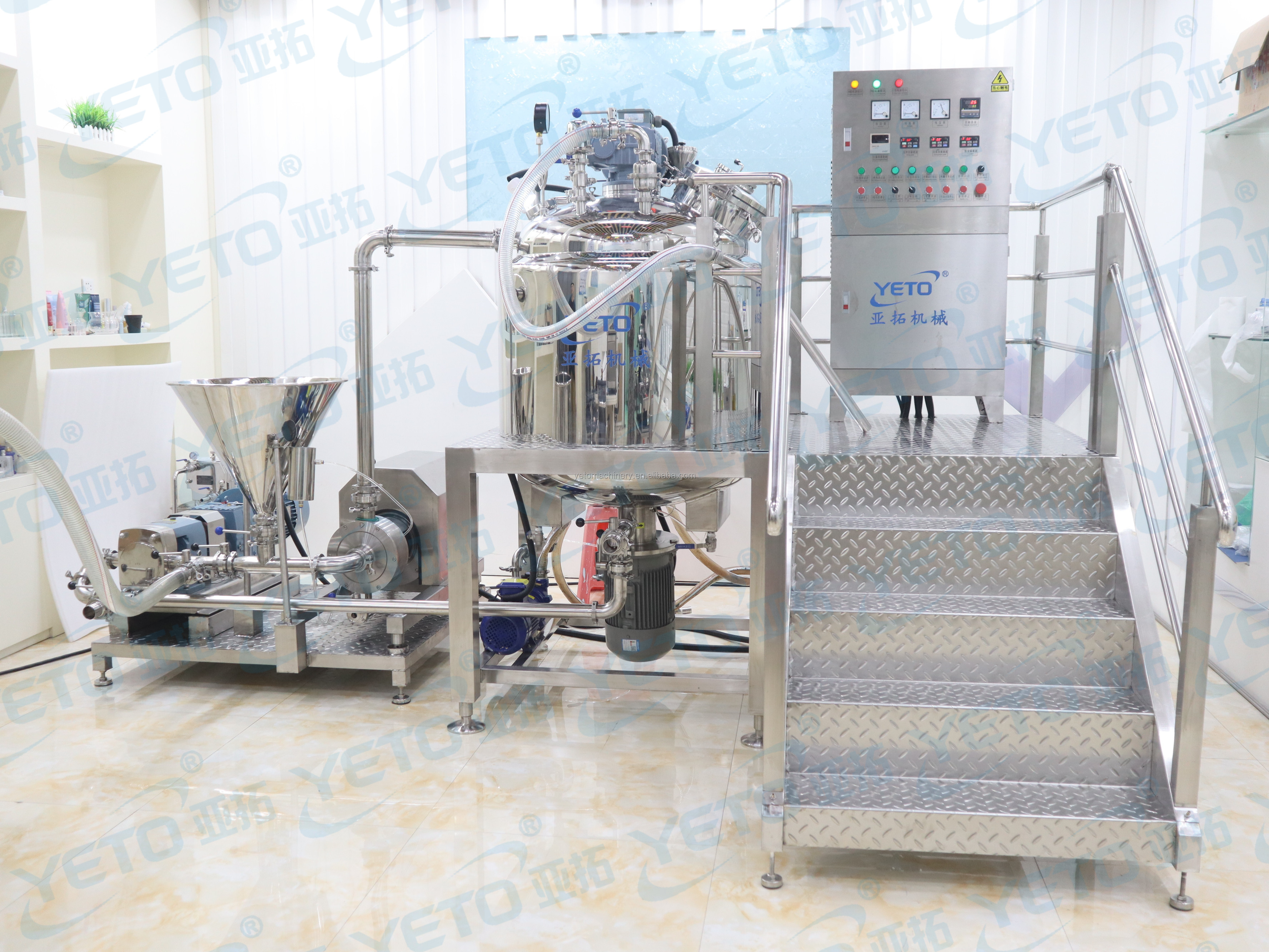 300L Food Processing Equipment Stainless Steel Vacuum Emulsifying Mixer Tomato Paste Mayonnaise Shea Butter Cream Making Machine