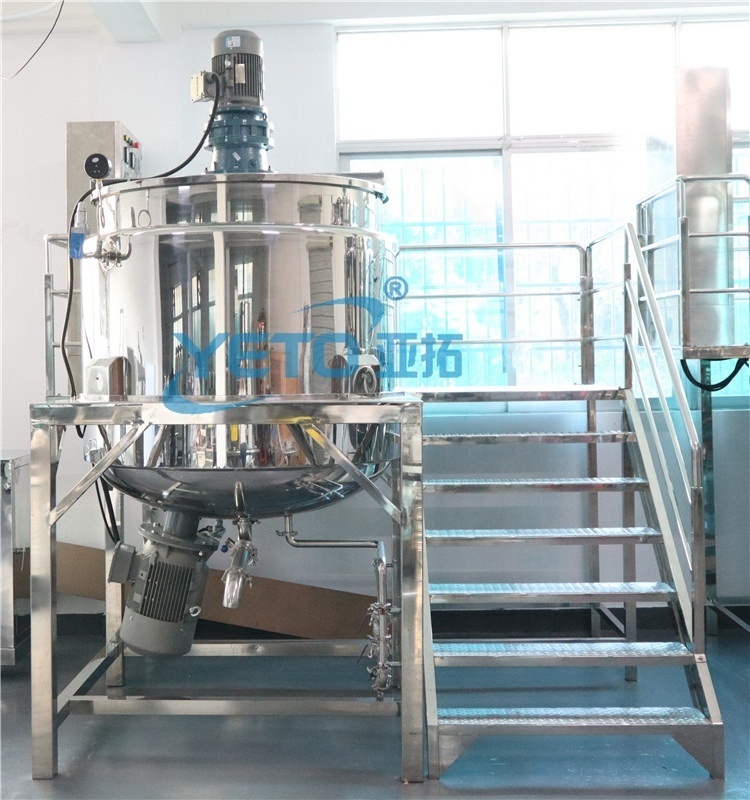 YETO 1000L homogenizer Mixer with Agitator tank for making liquid soap shampoo lotion gel electric heating mixing machine