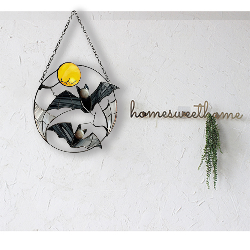 Dropshipping New Design Animal Shape Metal Alloy Art for Wall Decor Window Ornaments Hanging Home Decoration  Gift Bat