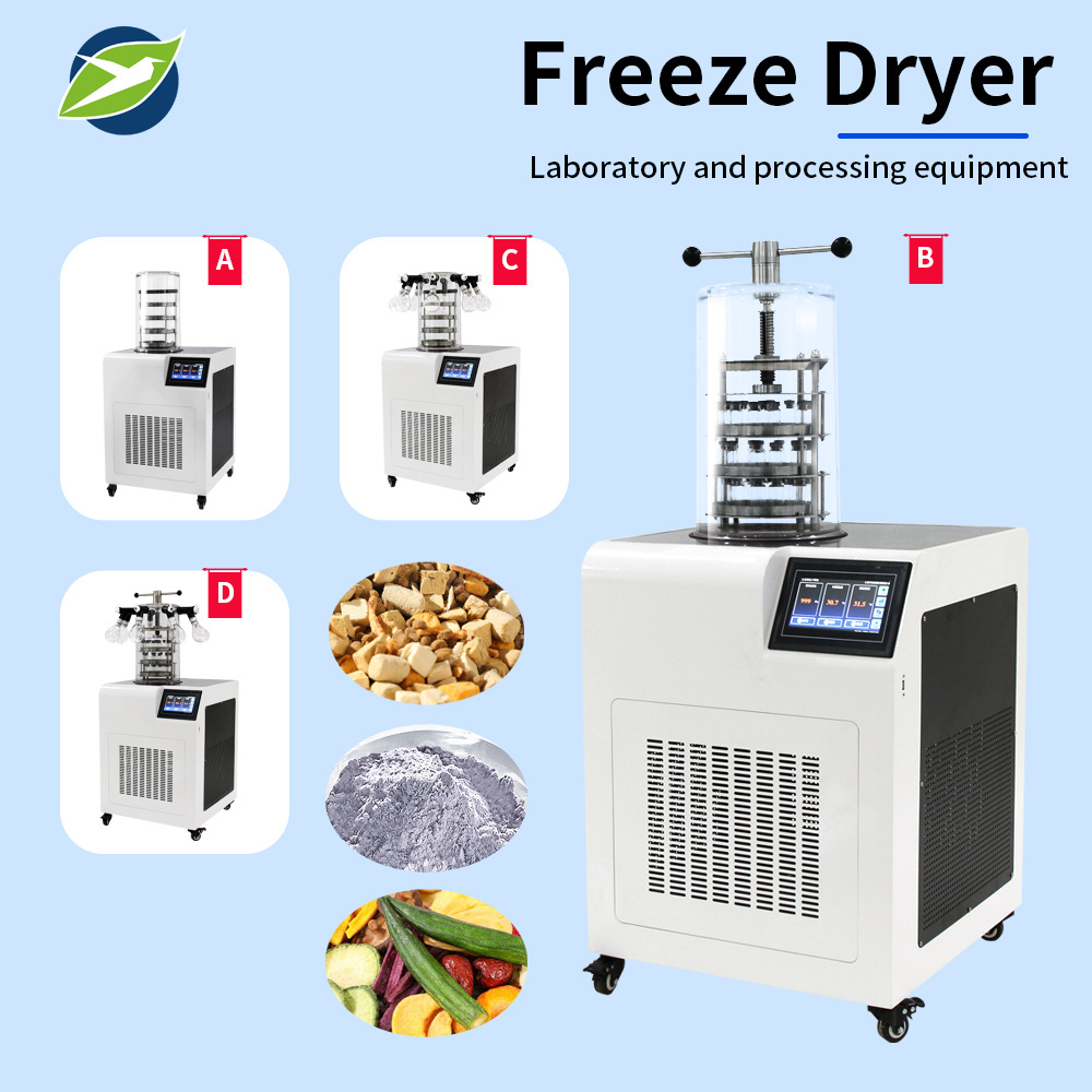 Yetuo LGJ-12B Vertical and movable Fruit  soil vegetable Home  Manual gland type Lyophilizer Vacuum freeze dryer machine