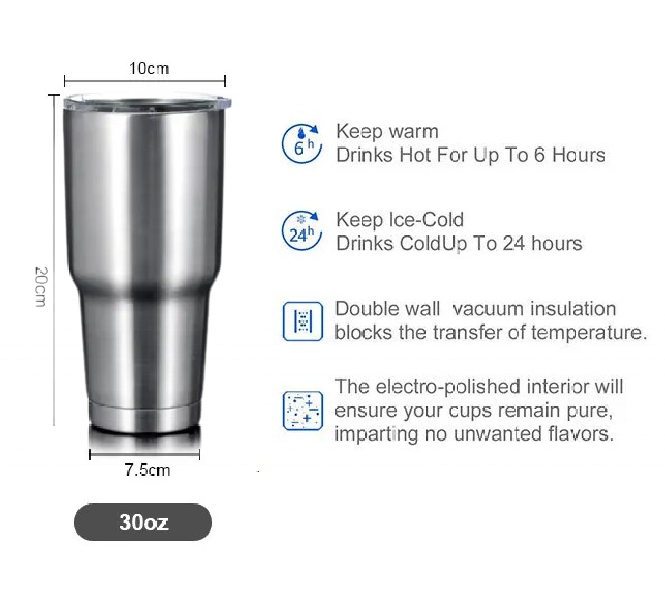 Yetys Coffee 30oz 20oz Tumbler Cup In Bulk Stainless Steel Double Walled yetitumbler Tumbler With Straw