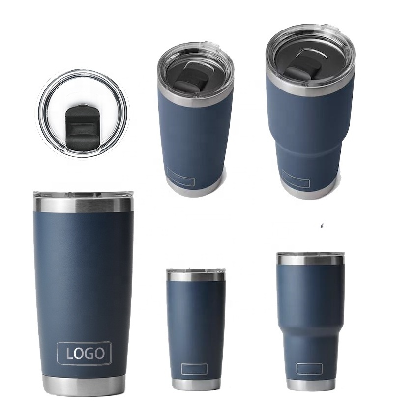 Custom logo YETYS 20oz 20 oz double wall stainless steel vacuum insulated coffee travel mug powder coated regular tumbler