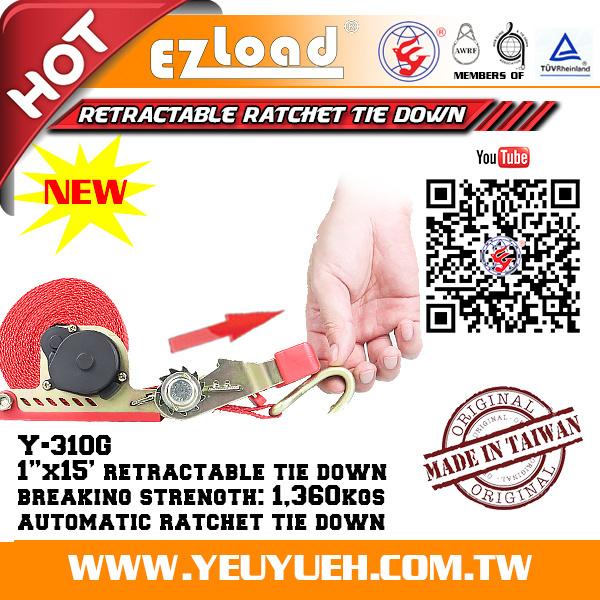 Patented Quick Release 1inch Cargo Control Logistics Ratchet Tie Down Trailer Ratchet Strap For Transportation