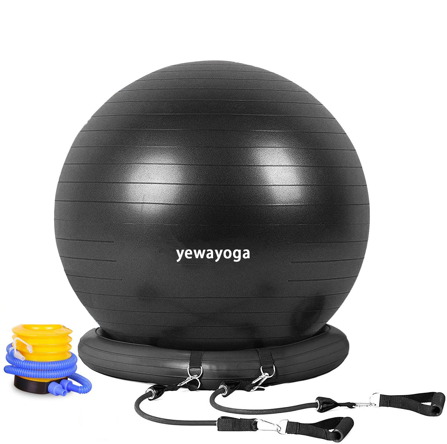 Hot Sale Anti Burst Gym Fitness Yoga Ball Chair Yoga Ball With Pump Base Exercise 65Cm Stability Sitting Yoga Ball Stand