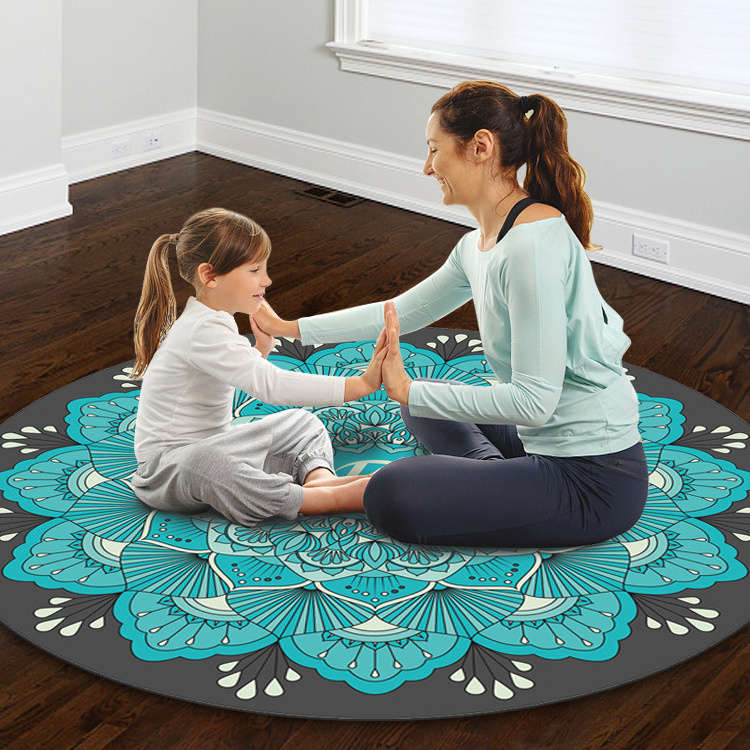 Yewayoga Eco Friendly Non Slip Organic No Smell Tapis Yoga Anti Tear Tappetino 2mm Grounding Yoga Rubber Suede Round Yoga Mat