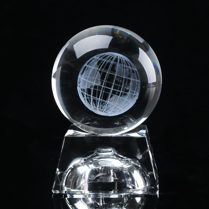 Round Ball Engraving Glass World Globe Crystal Earth Ball Graduation Memorial Souvenirs