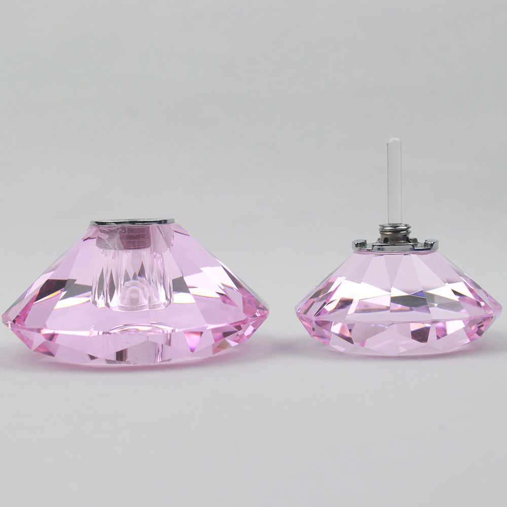 Crystal Diamond Perfume Bottle Pink Fragrance Oil Attar Bottle Wholesale