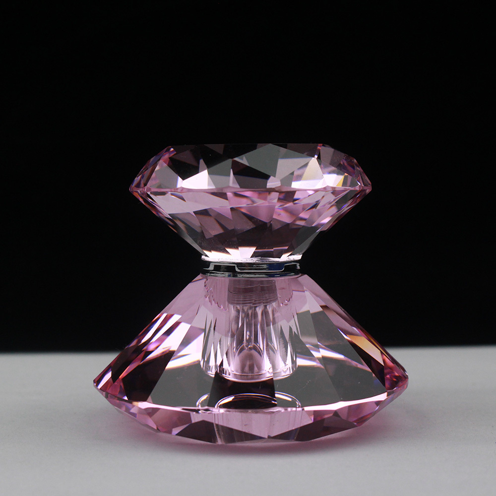 Crystal Diamond Perfume Bottle Pink Fragrance Oil Attar Bottle Wholesale