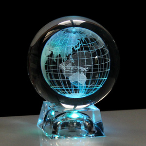 Round Ball Engraving Glass World Globe Crystal Earth Ball Graduation Memorial Souvenirs