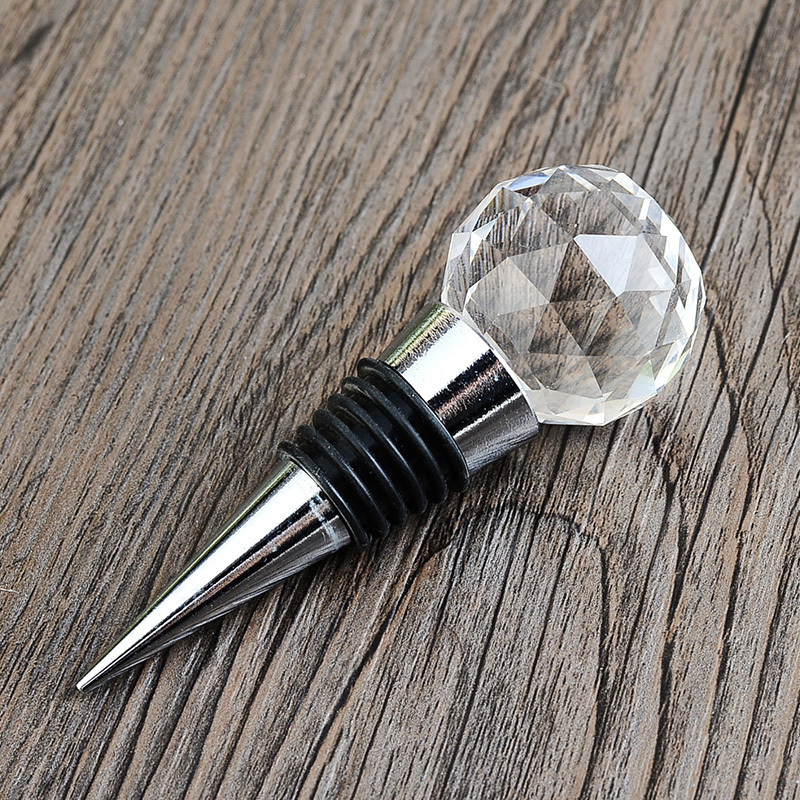 Creative Wine Accessaries Business Gift K9 Crystal Ball Wine Stoppers Wholesale Bottle Stopper for Parties Decoration