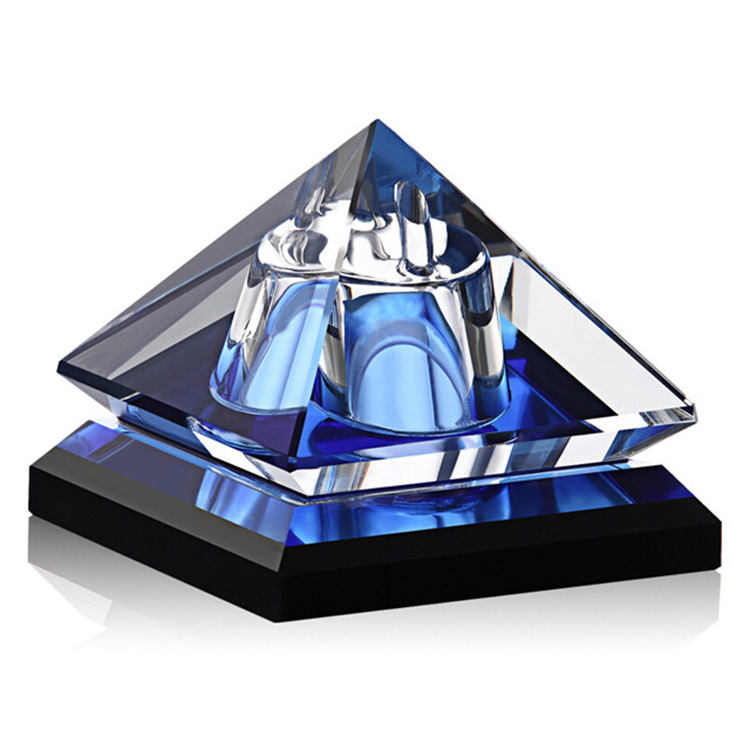 pyramid shape car crystal Perfume bottle for car interior and accessories decoration